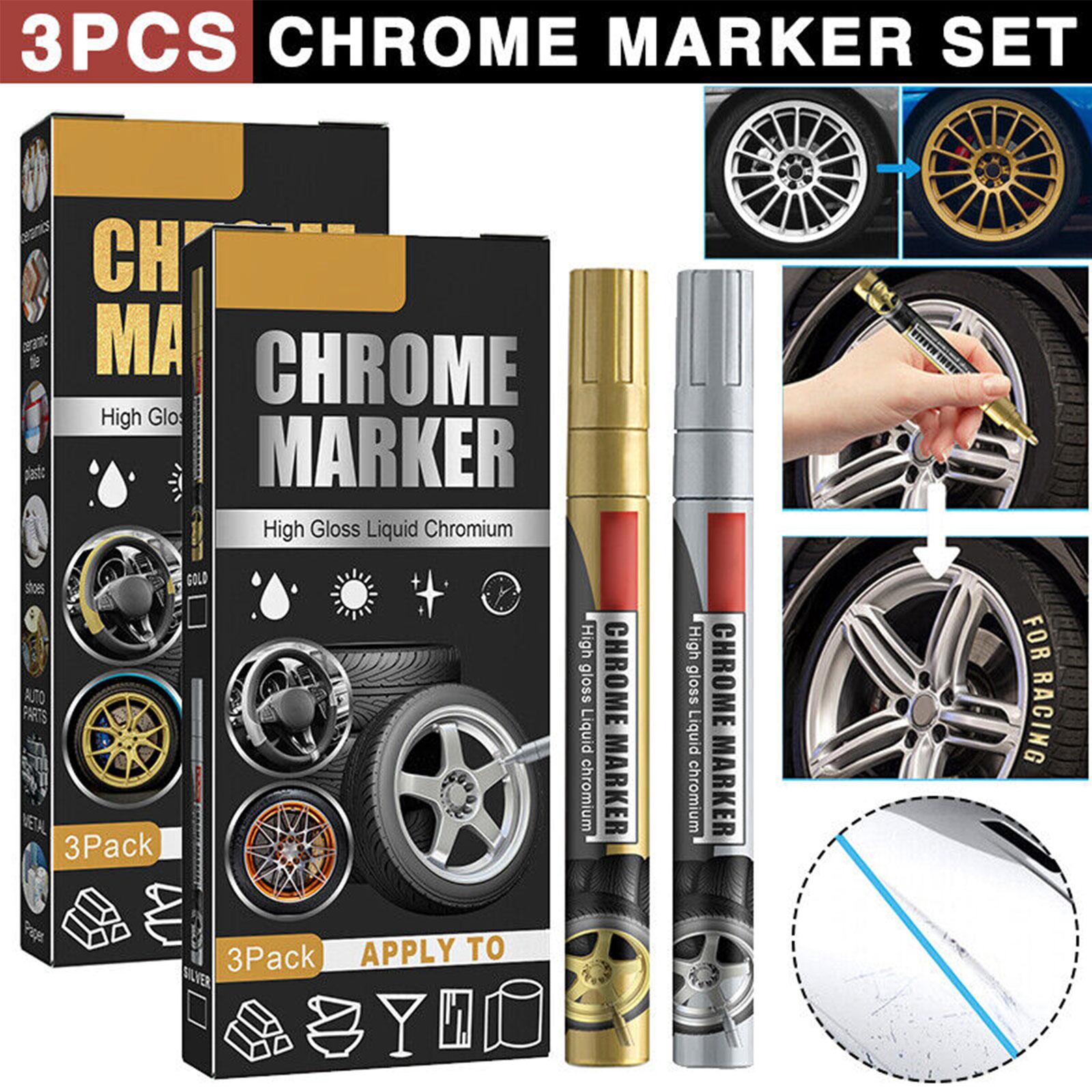 Tee Height Marker - 3 Buah/Set Pena Spidol Krom Mobil