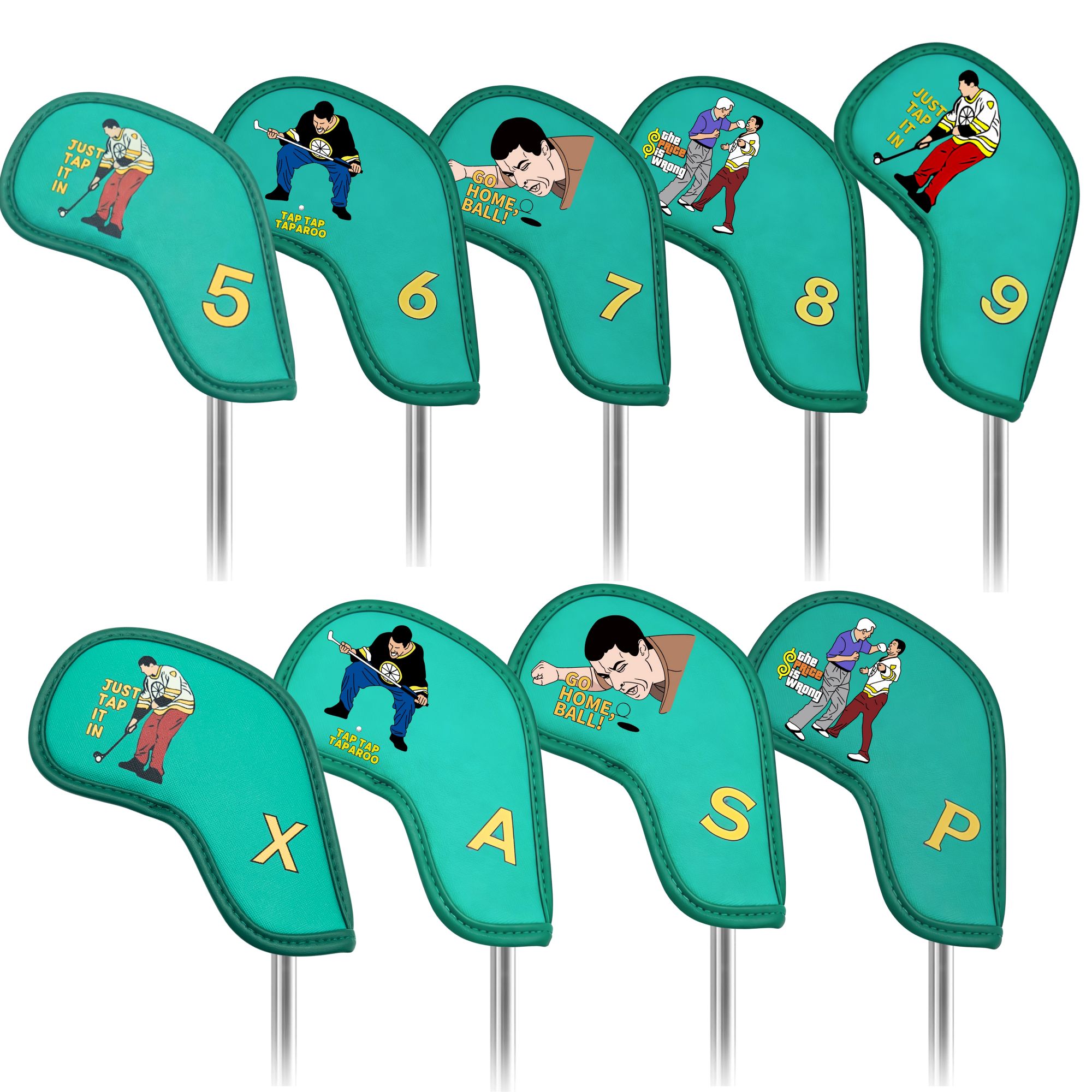 Golf Equipment Rack - 9 buah penutup besi golf dengan