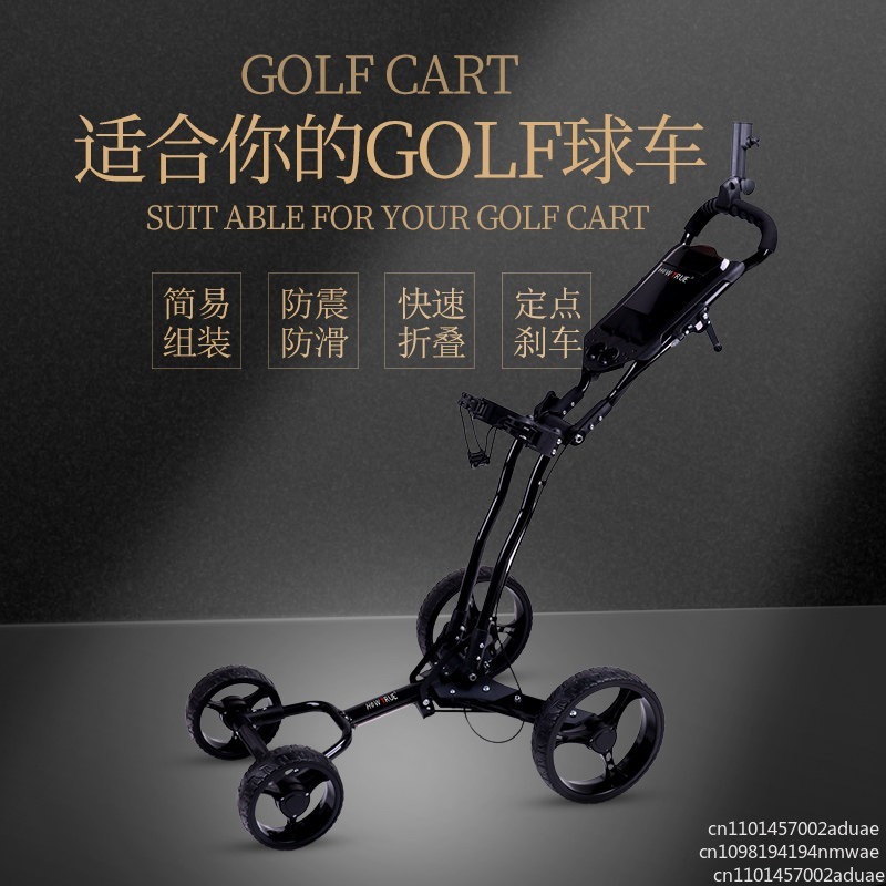 Troli Golf Lipat 3 Roda dengan - Golf Bag Stand Cart ulasan dan harga